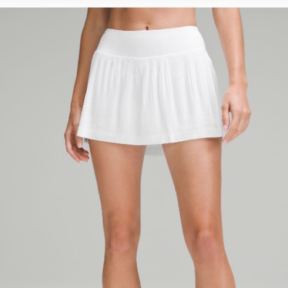 lululemon Pleat to Street Mid Rise Skirt in white